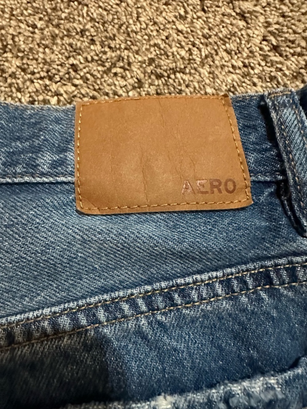 Aeropostale Ripped High-Waist Denim Shorts in Blue - Picture 7 of 9